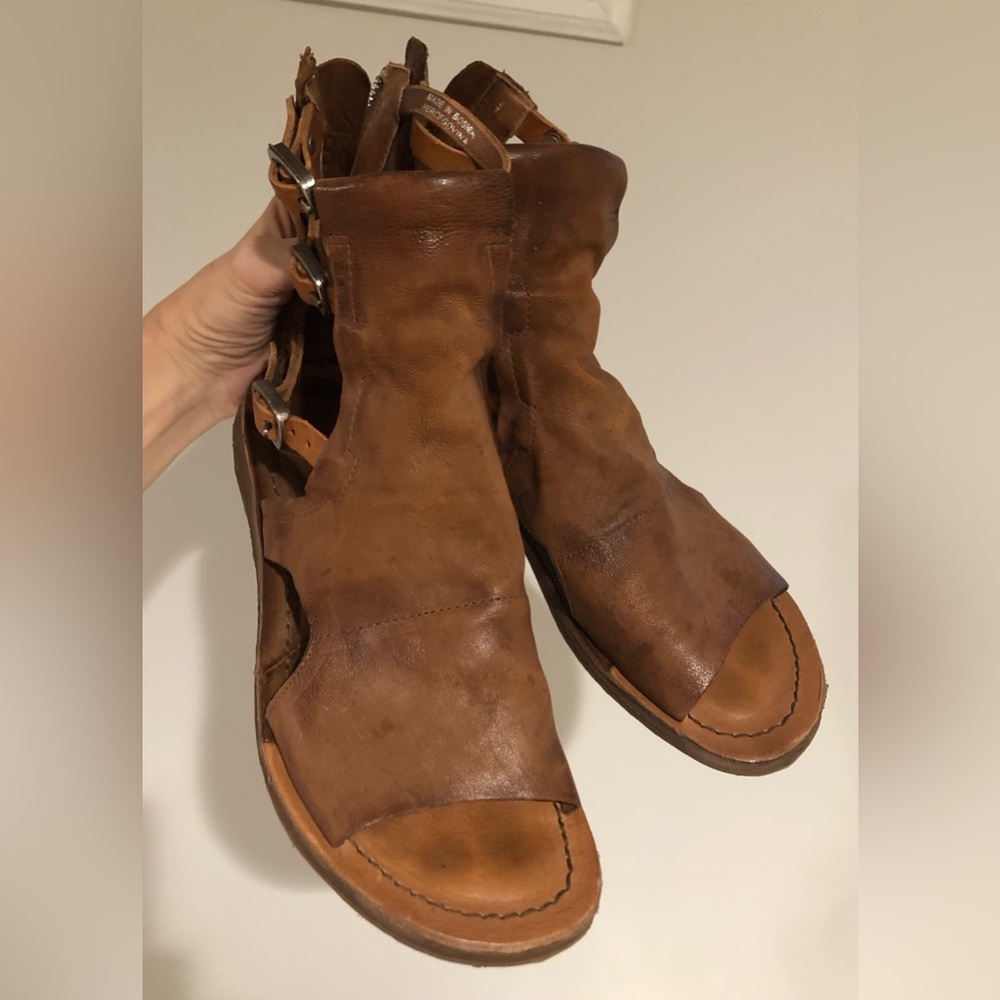 A.S.98 - cognac leather sandals